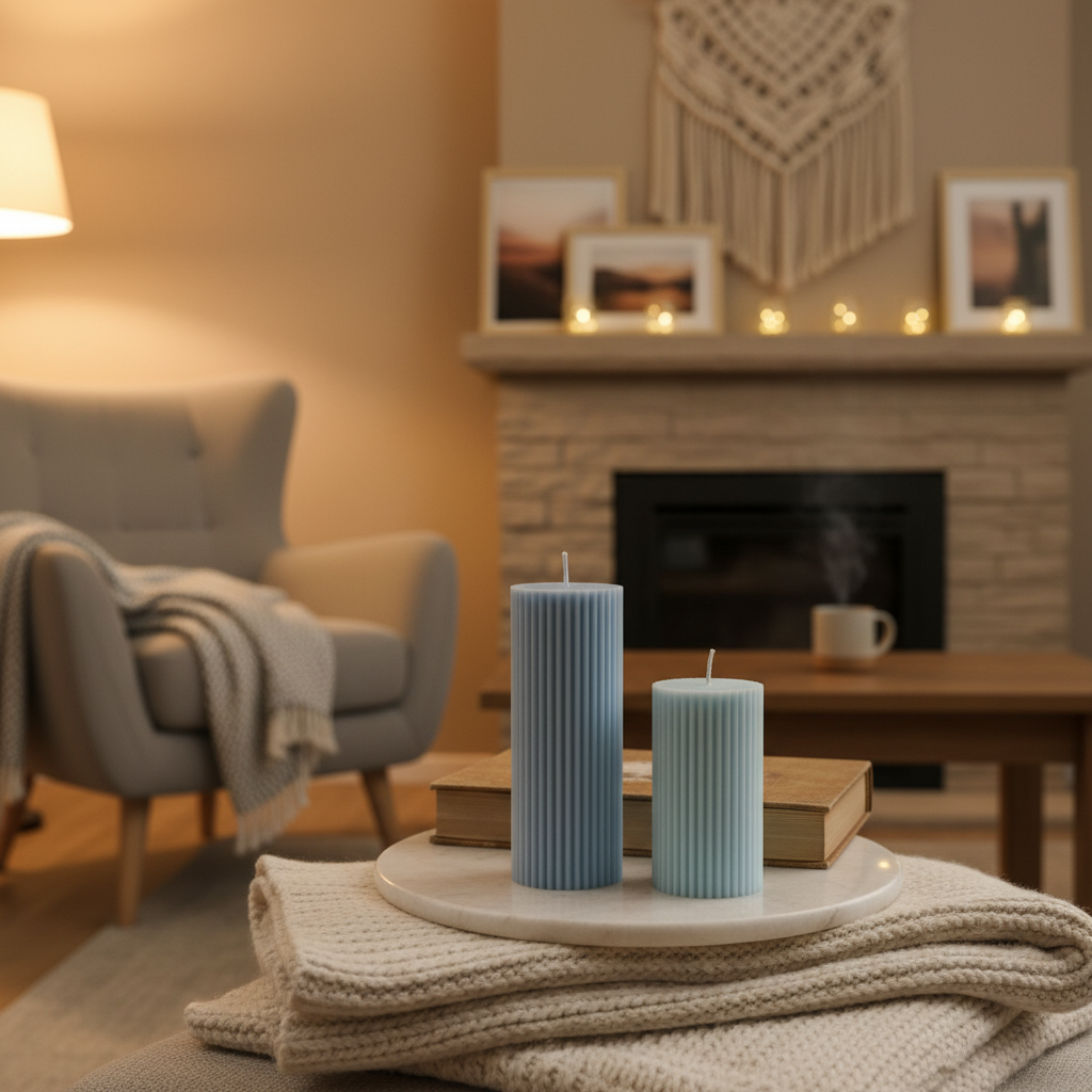 Artisan Ribbed Pillar Candle Pack