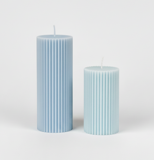 Lumére Artisan Ribbed Pillar Candle Pack